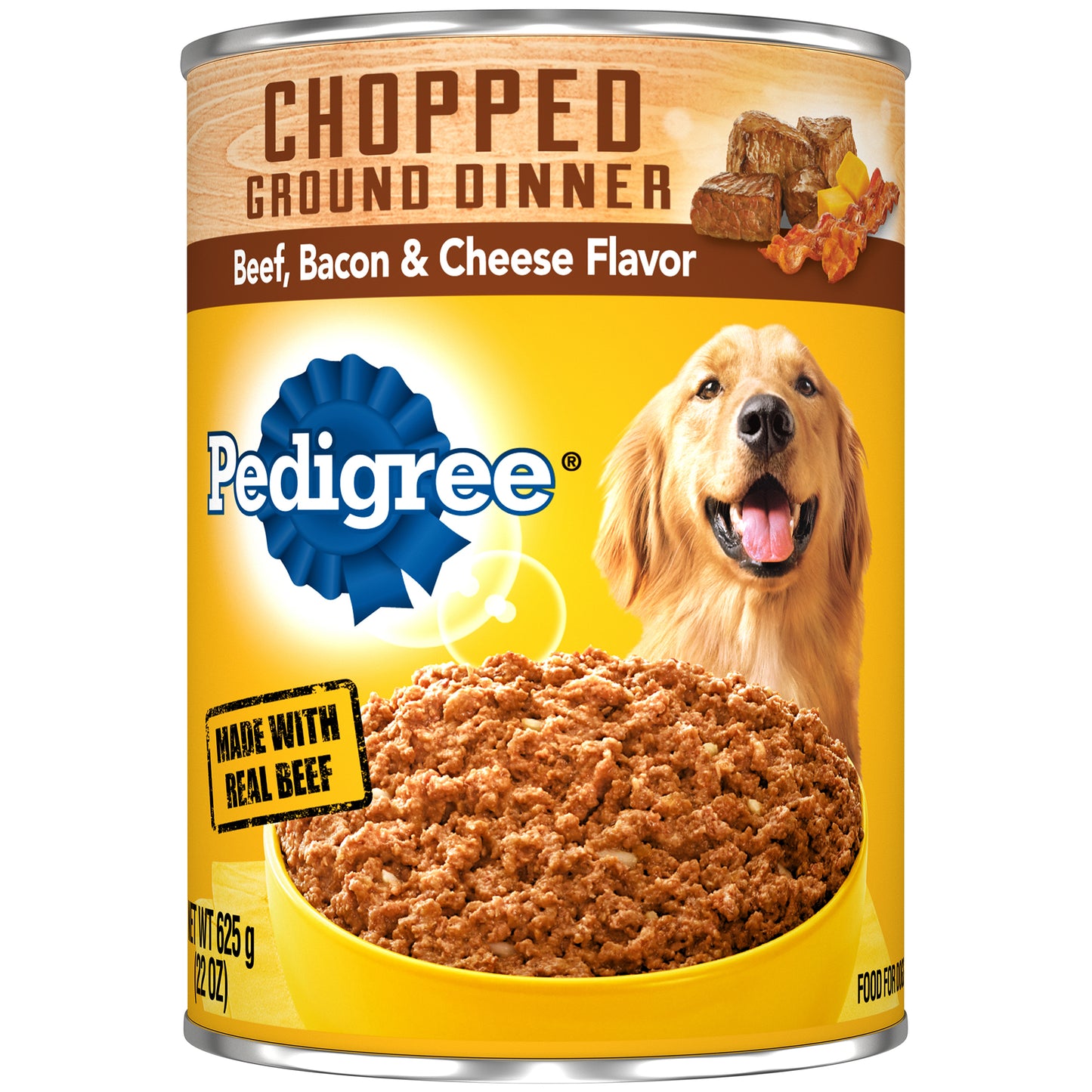 Pedigree Chopped Ground Dinner Beef, Bacon & Cheese Wet Dog Food 22oz