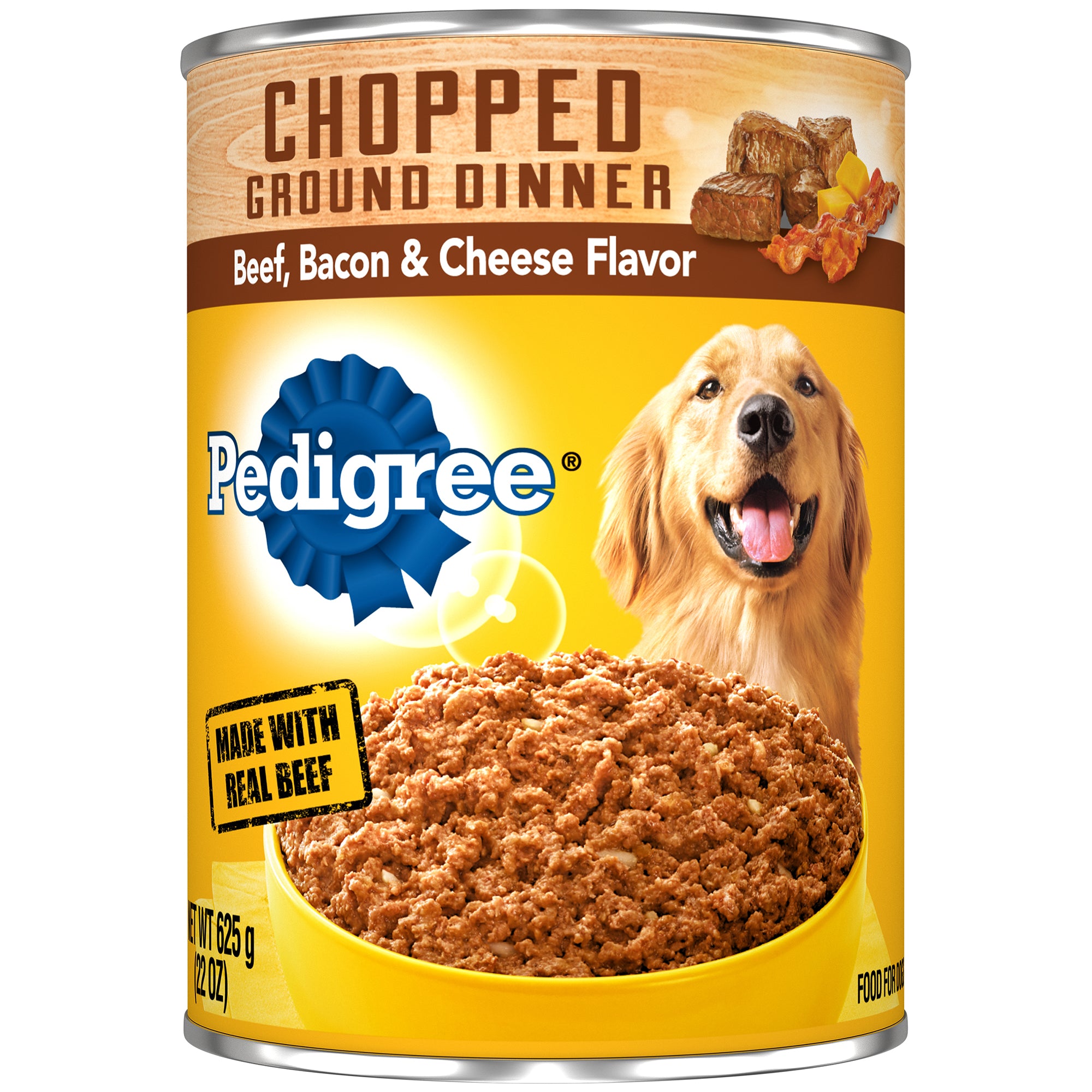 Pedigree Chopped Ground Dinner Beef, Bacon & Cheese Wet Dog Food 22oz