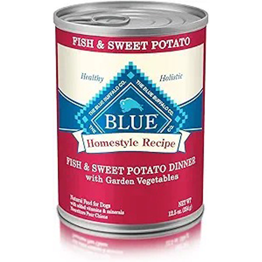 Blue Buffalo Adult Fish & Sweet Potato Canned Dog Food, 12.5 oz.