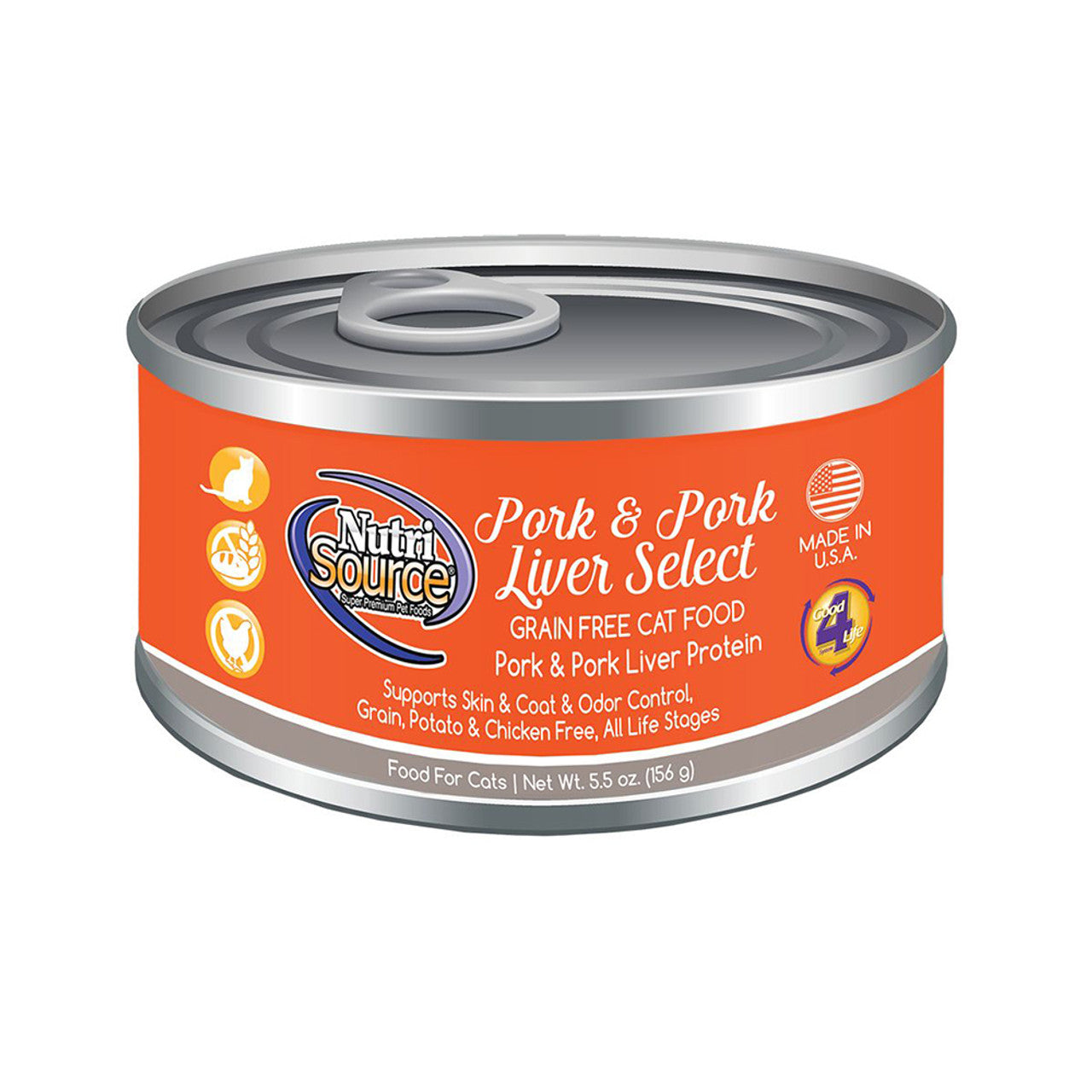 NutriSource Pork Liver Grain-Free Wet Cat Food, 5.5 oz.