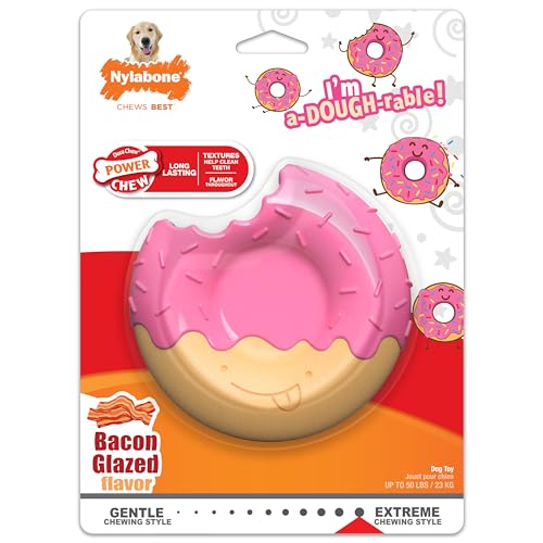 Nylabone Bacon Glazed Donut Chew Toy, Large (1 Count)