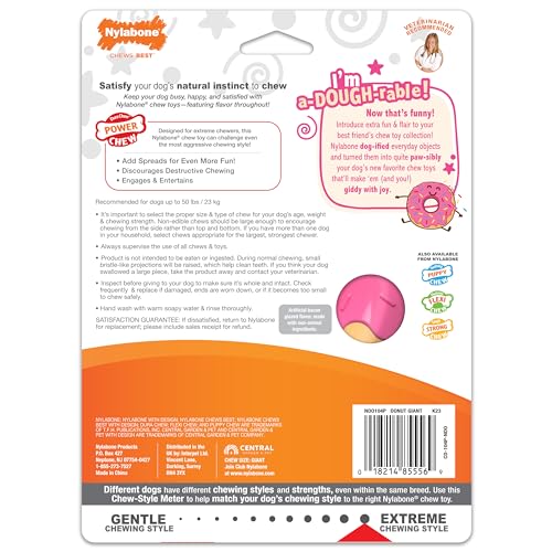Nylabone Bacon Glazed Donut Chew Toy, Large (1 Count)