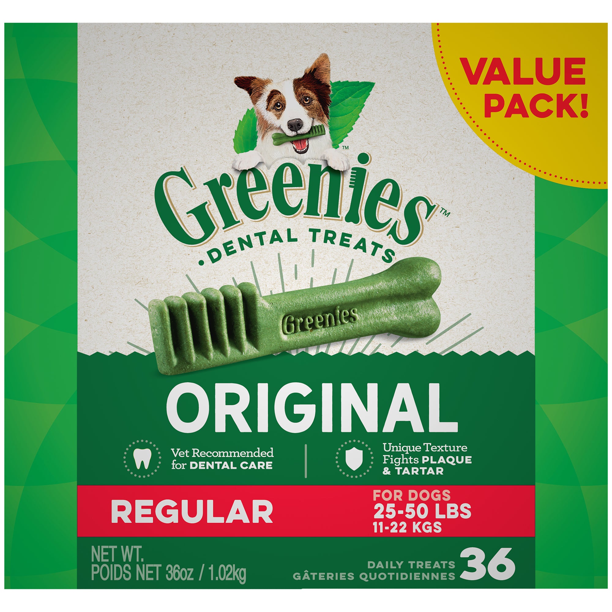 Greenies Regular Size Natural Dental Dog Treats, 36 oz.