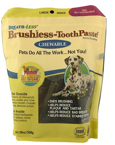 Ark Naturals Brushless Toothpaste Dental Chews for Large Dogs, 18 oz.