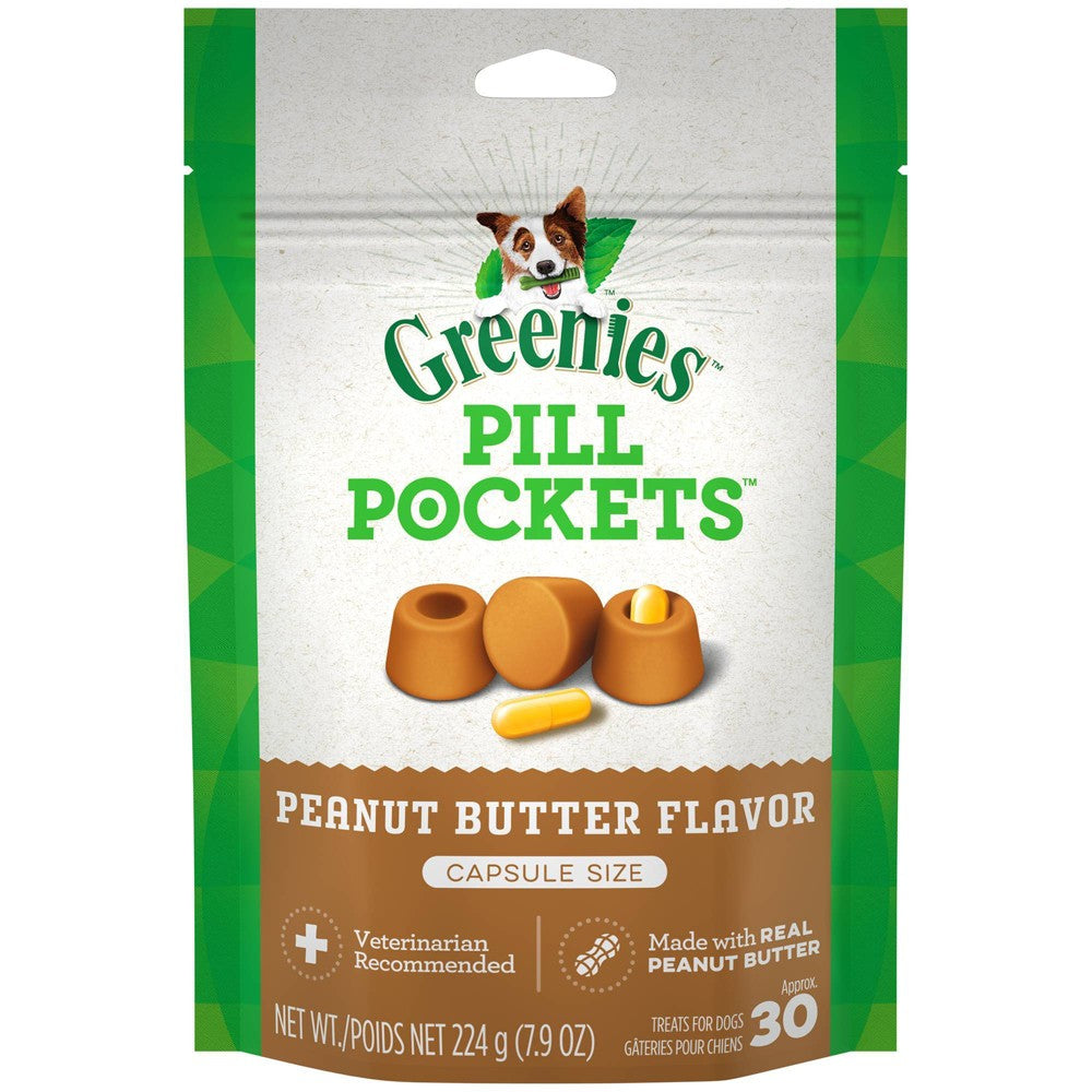Greenies Pill Pockets Peanut Butter, Large Capsule, Dog 8 oz