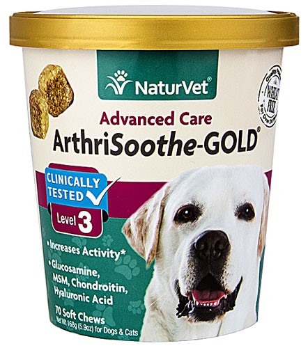 NaturVet ArthriSoothe-Gold Soft Chews for Dogs & Cats, 70 Count