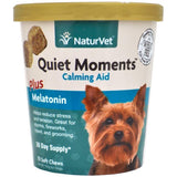 NaturVet Quiet Moments Calming Supplement Soft Chews for Dogs, 70 Count