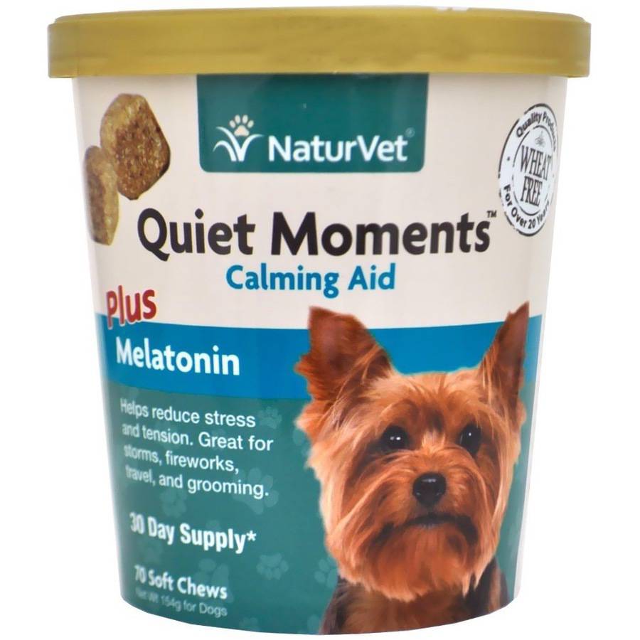NaturVet Quiet Moments Calming Supplement Soft Chews for Dogs, 70 Count