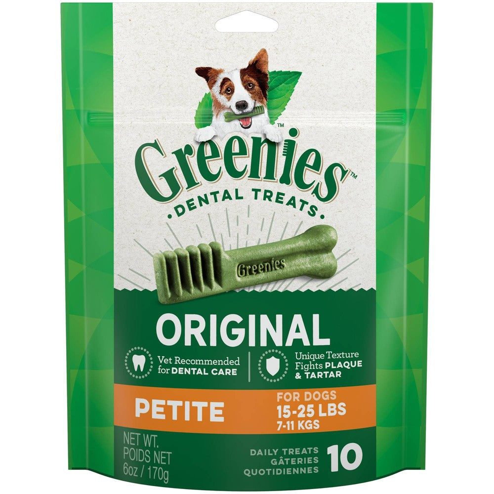 Greenies Petite Size Original Natural Dental Dog Treats, 6 oz. (10 Count)
