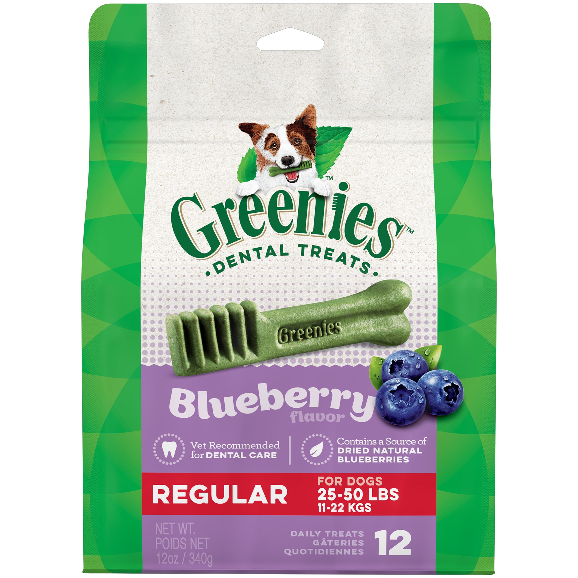 Greenies Regular Size Blueberry Flavor Dental Dog Treats, 12 oz.