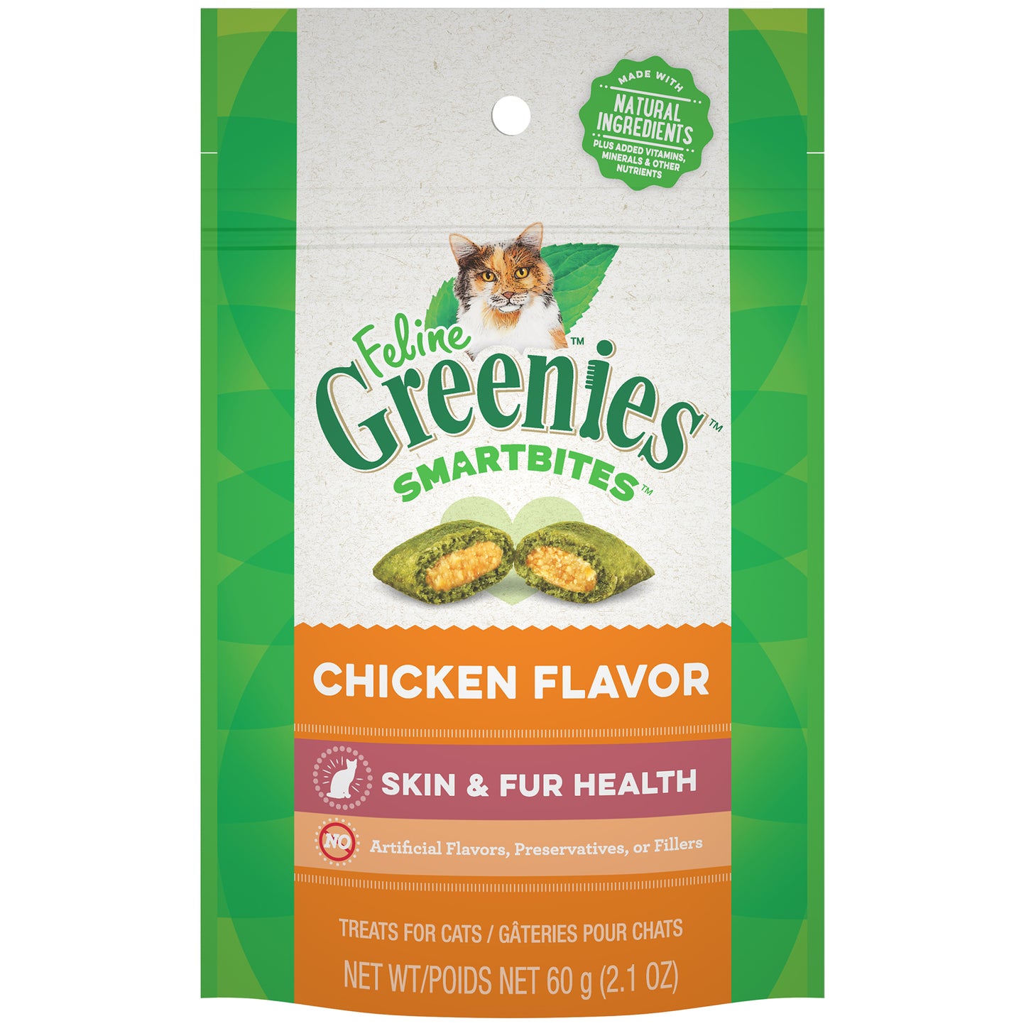 Feline Greenies SmartBites Roasted Chicken Flavor Cat Treats, 2.1 oz.