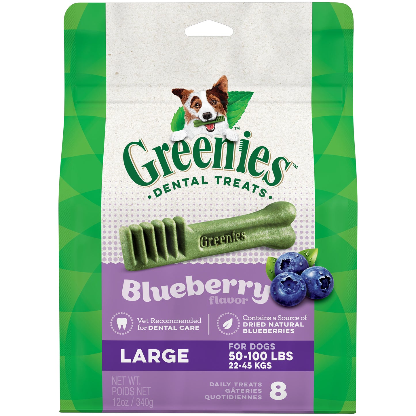 Greenies Large Size Blueberry Flavor Dental Dog Treats, 12 oz.