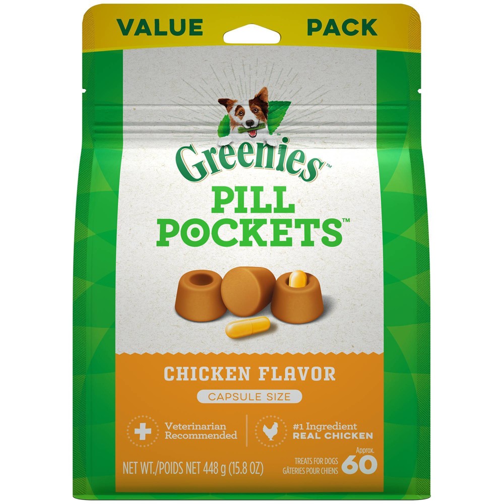 Greenies Chicken Flavor Pill Pockets For Dogs, 15.8 oz