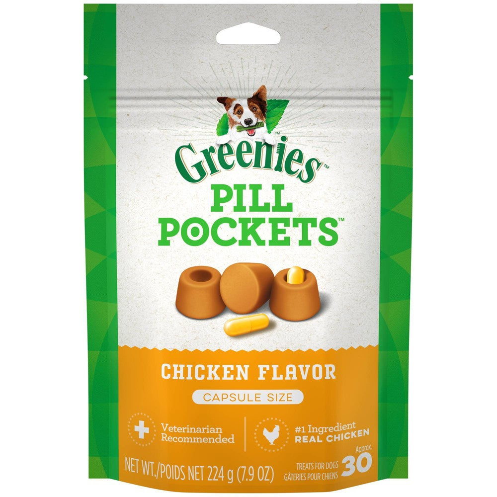 Greenies Chicken Flavor Pill Pockets For Dogs, 8 oz
