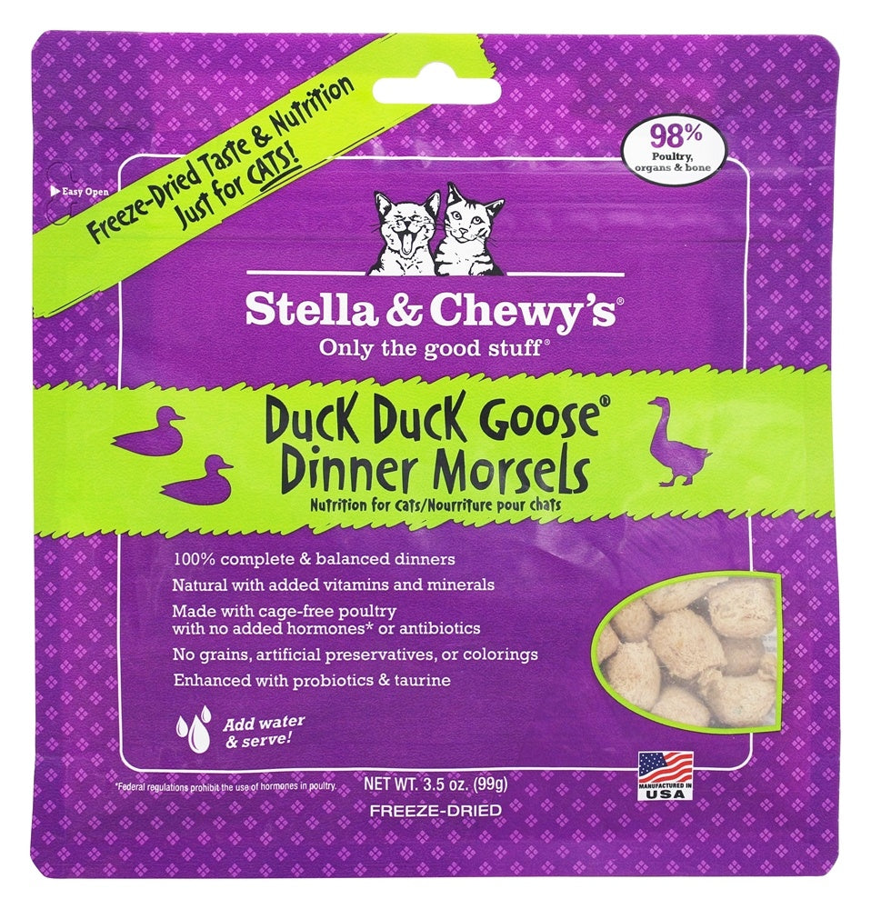 Stella & Chewy's Duck Duck Goose Dinner Morsels Freeze-Dried Cat Food, 3.5 oz.