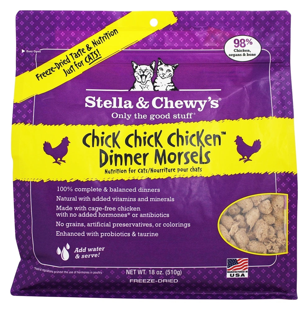 Stella & Chewy's Chick Chick Chicken Dinner Morsels Freeze-Dried Cat Food, 18 oz.
