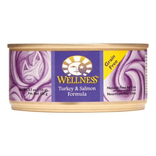 Wellness Turkey & Salmon Pate Wet Cat Food, 5.5 oz.