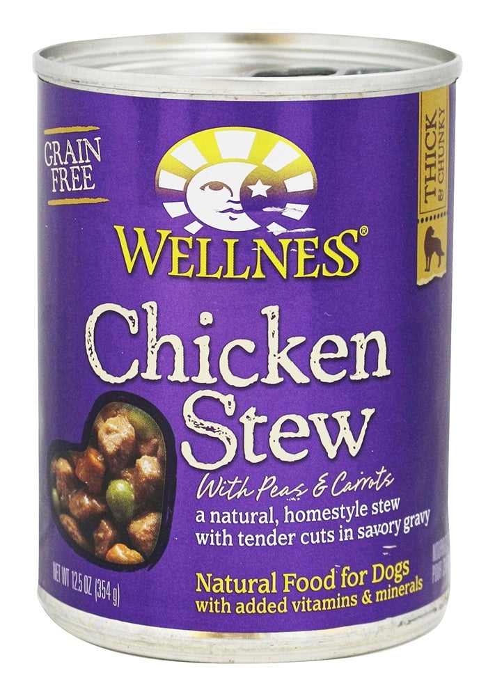 Wellness Chicken Stew Grain-Free Canned Dog Food, 12.5 oz.
