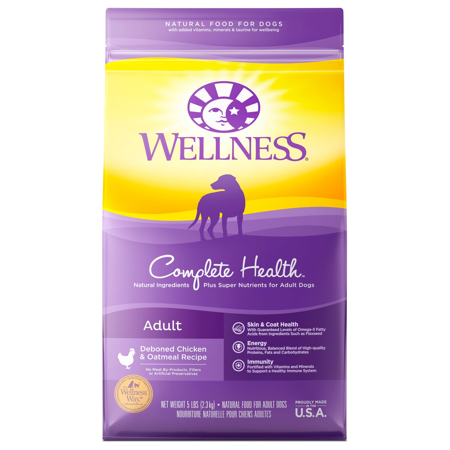 Wellness Complete Health Chicken & Oatmeal Dry Dog Food, 5 lbs.