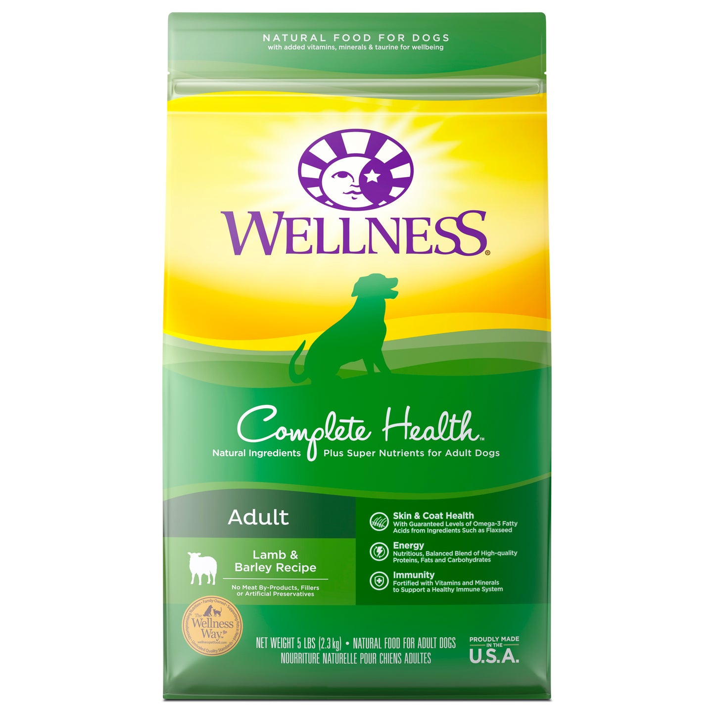 Wellness Complete Health Lamb & Barley Dry Dog Food, 5 lbs.