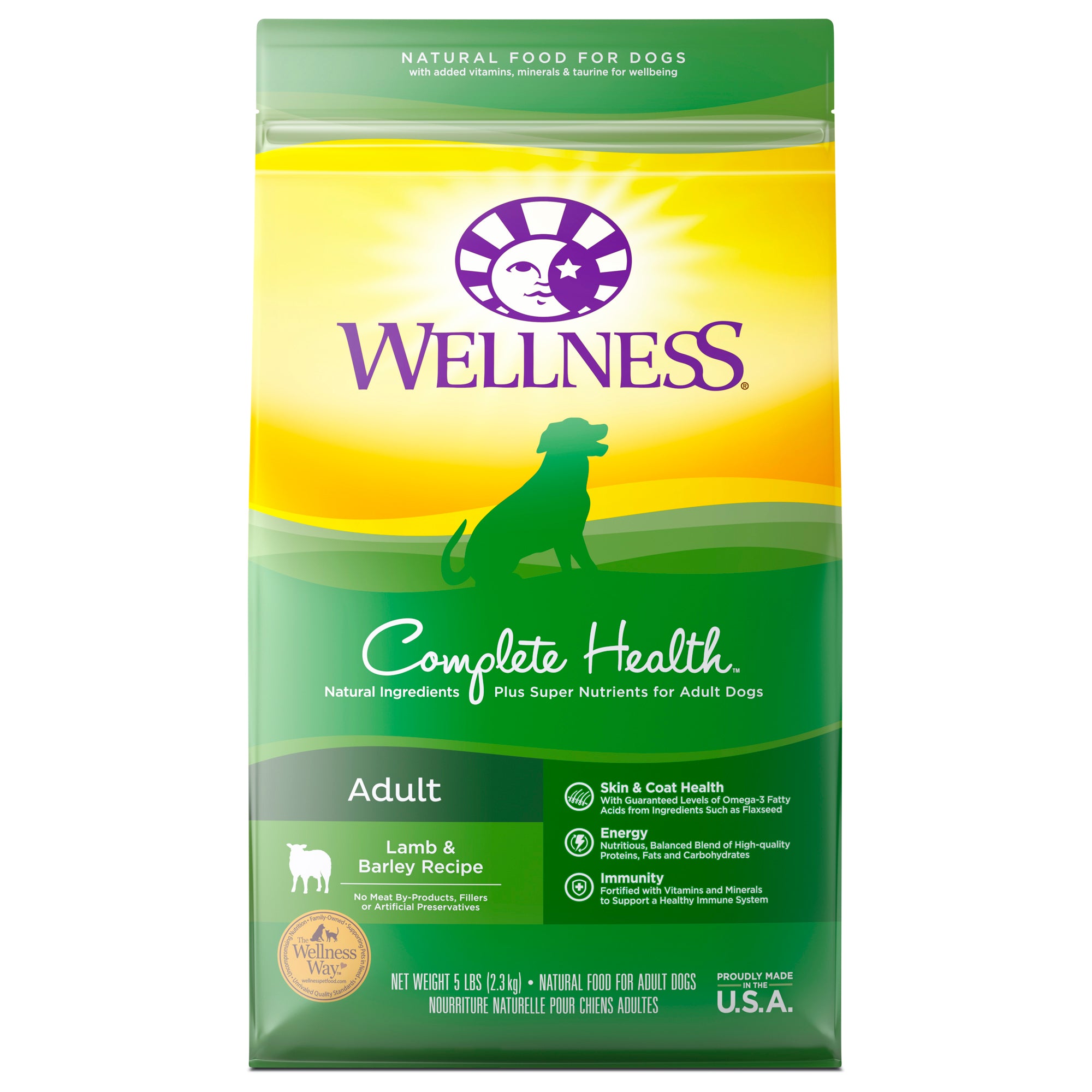 Wellness Complete Health Lamb & Barley Dry Dog Food, 5 lbs.
