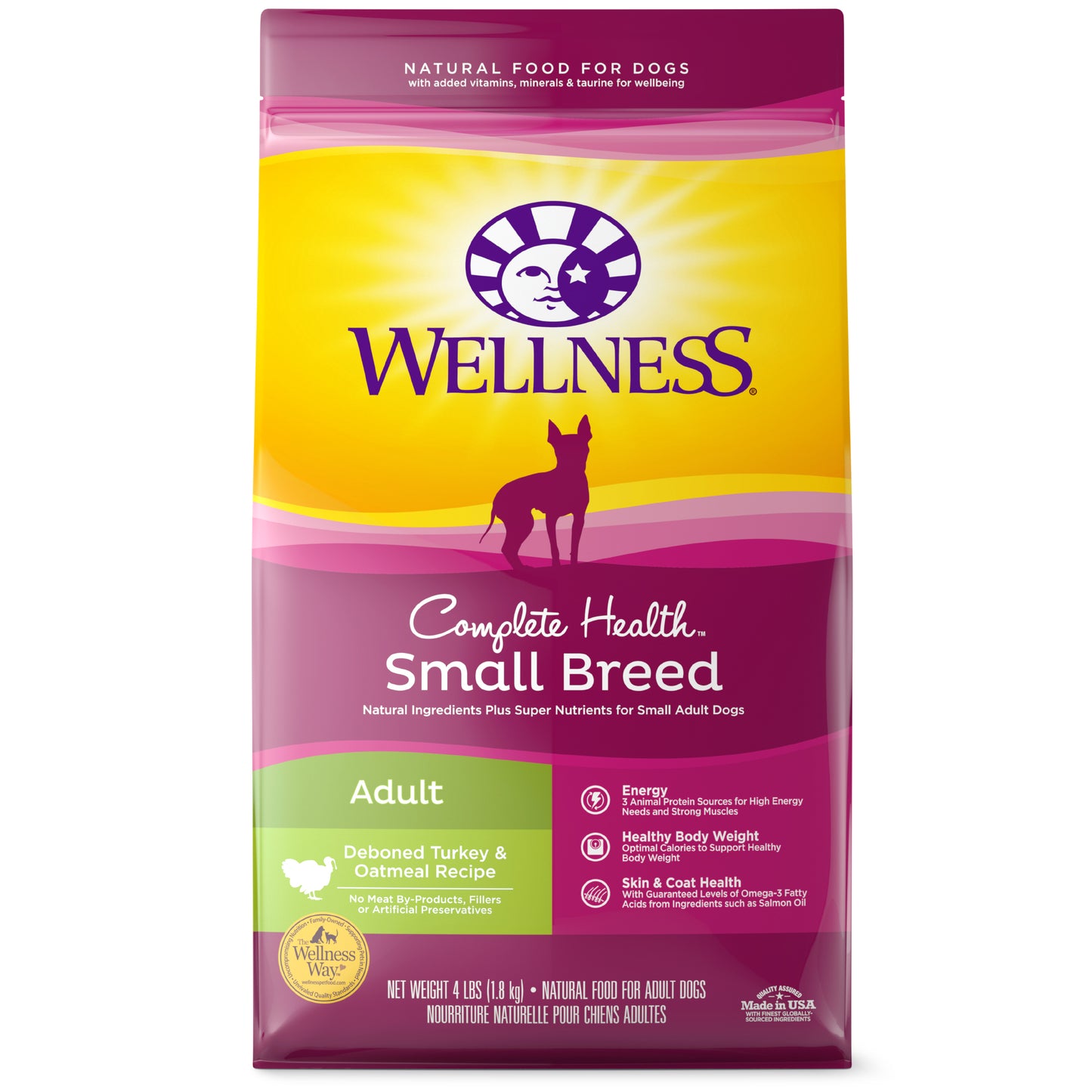 Wellness Small Breed Turkey & Oatmeal Dry Dog Food, 4 lbs.