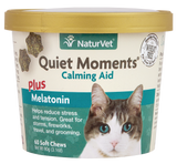 NaturVet Quiet Moments Calming Aid Soft Chews for Cats, 60 Count