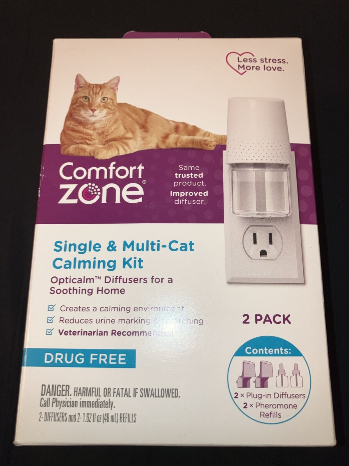 Comfort Zone & Multi-Cat Calming Diffuser: 2 Pheromone Diffusers & 2 Refills (60 Days)