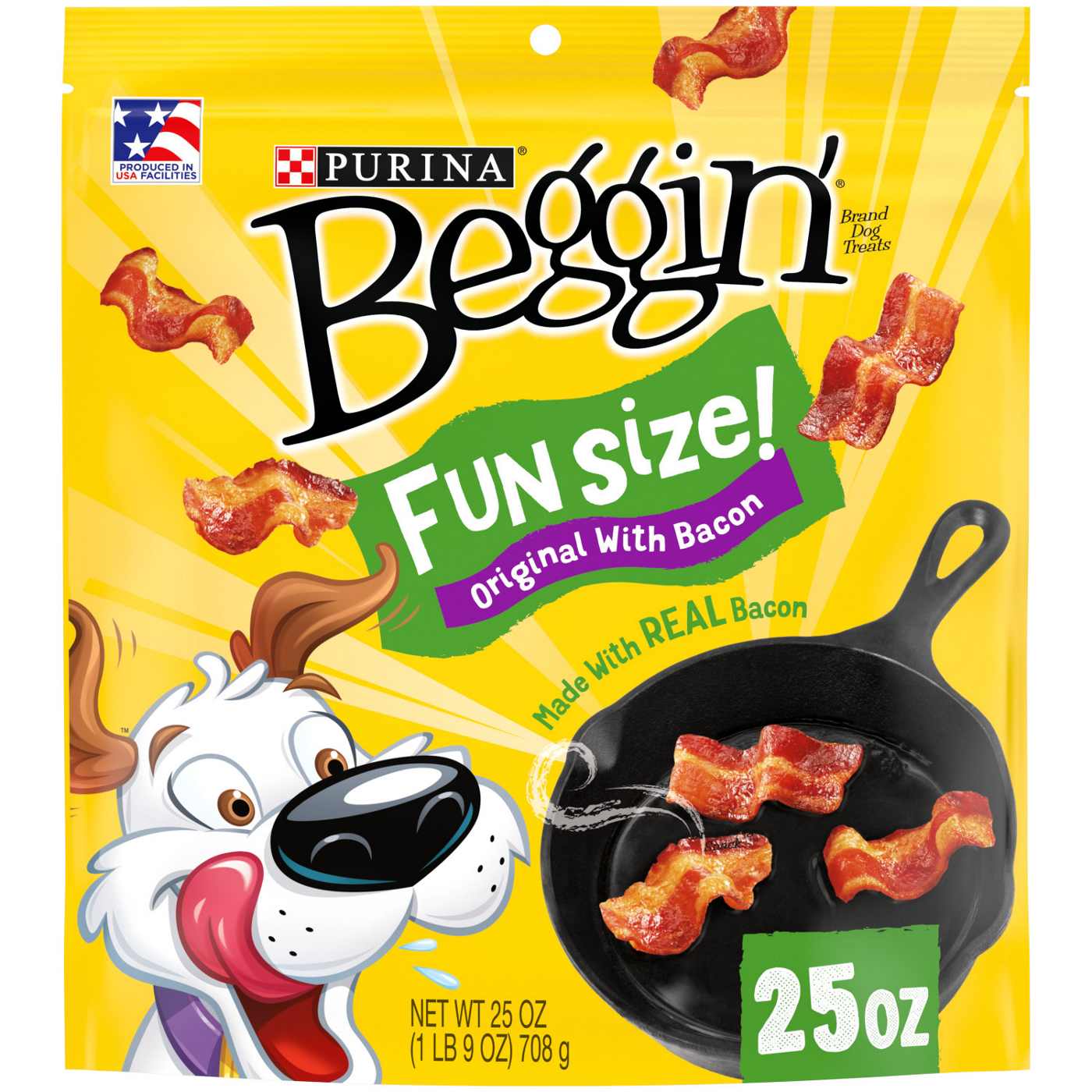 Purina Beggin' Strips Fun Size Original with Real Bacon Flavor Small Dog Treats, 25 oz.