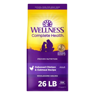 Wellness Complete Health Chicken & Rice Dry Dog Food Premium Adult Nutrition - 26 lbs