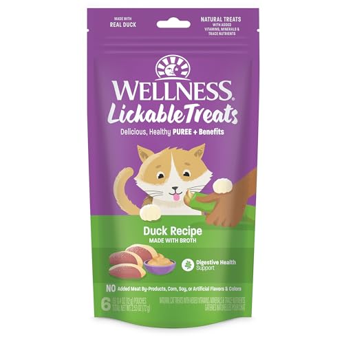 Wellness Lickable Duck Cat Treats, 2.5 oz. (6 Pack)