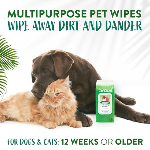 TropiClean Watermelon Paws & Butt Deep Cleaning Grooming Wipes, 100 Count
