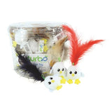 Turbo Chicken Egg with Feathers & Loop Cat Toy