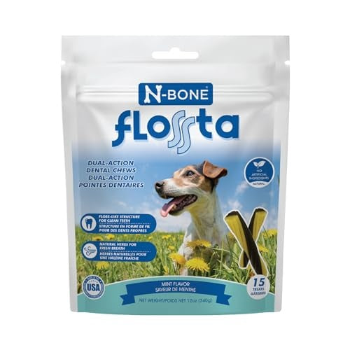 N-Bone Flossta Mint Dental Chews for Dogs, 12 oz.