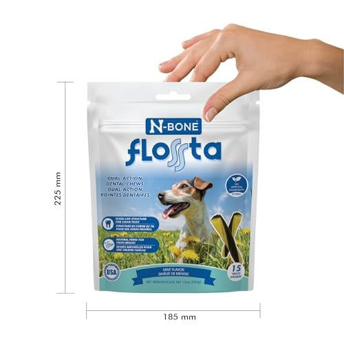 N-Bone Flossta Mint Dental Chews for Dogs, 12 oz.