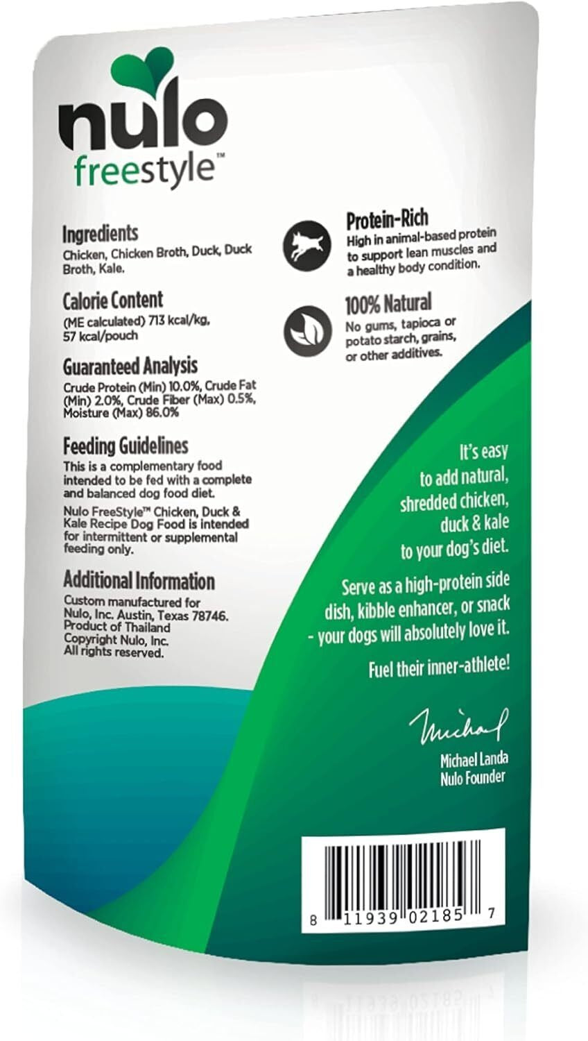 Nulo FreeStyle Chicken, Duck & Kale in Broth Dog Food Topper, 2.8 oz.