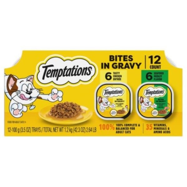 Temptations Wet Cat Food Variety Pack, 3.5 oz. (12 Pack)