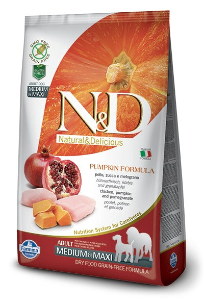 Farmina N&D Dog Pumpkin Chicken & Pomegranate Medium/Maxi 26.4lb
