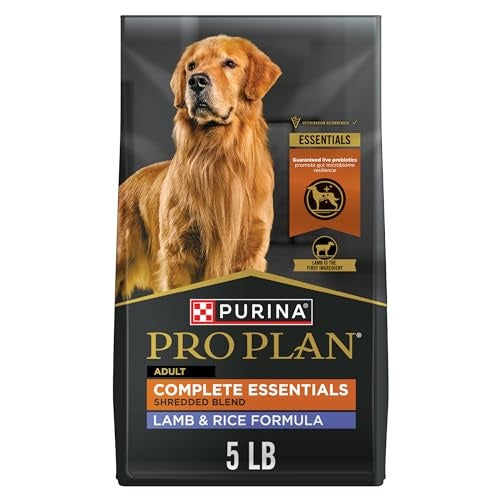 Purina Pro Plan Complete Essentials Shredded Blend Lamb & Rice Dry Dog Food, 5 lbs.