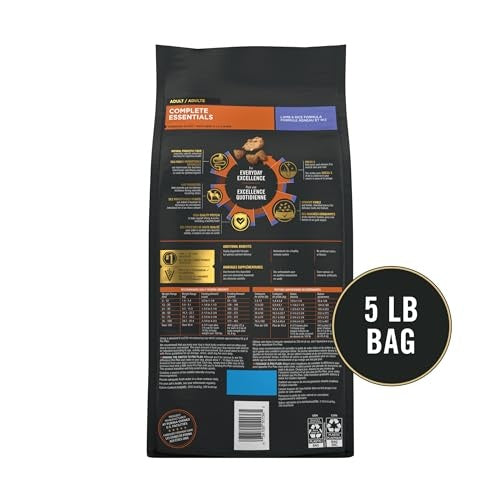 Purina Pro Plan Complete Essentials Shredded Blend Lamb & Rice Dry Dog Food, 5 lbs.