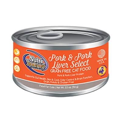 NutriSource Pork Liver Grain-Free Wet Cat Food, 5.5 oz.