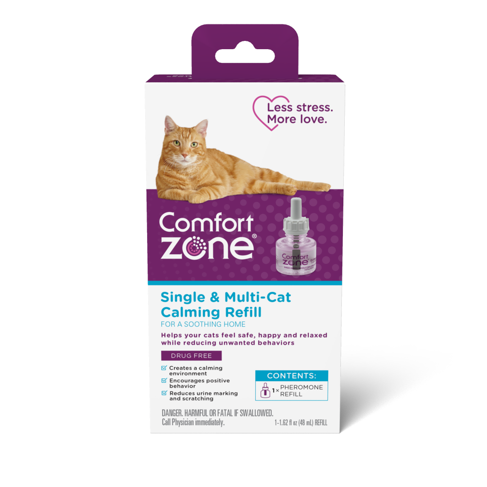 Comfort Zone & Multi-Cat Calming Diffuser Kit Refill Cat Pheromone 1 Refill-48Ml