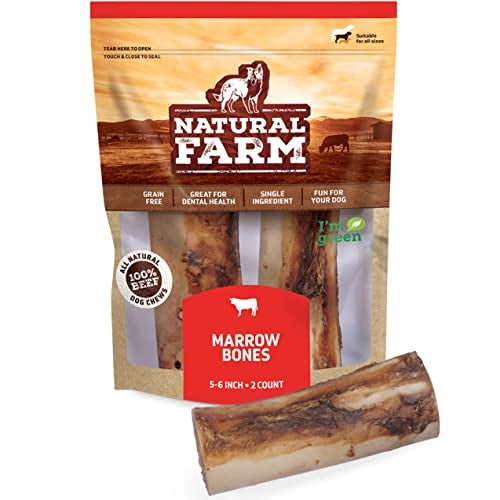 Natural Farm Smoked Beef Marrow Bone Dog Treat, 5-6 in.