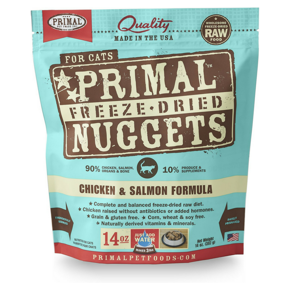 Primal Chicken & Salmon Formula Freeze-Dried Cat Food Nuggets, 14 oz.