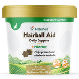 NaturVet Hairball Aid + Pumpkin Soft Chews for Cats, 60 Count