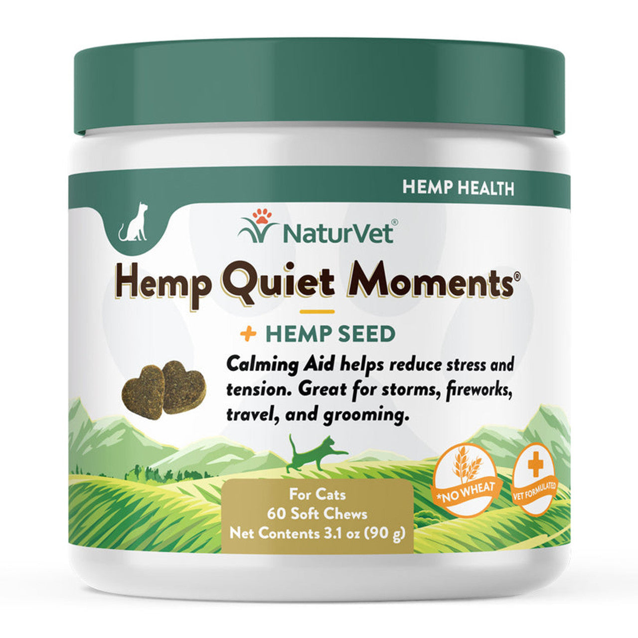 Naturvet Hemp Quiet Moments Soft Chews For Cats, 60-Ct