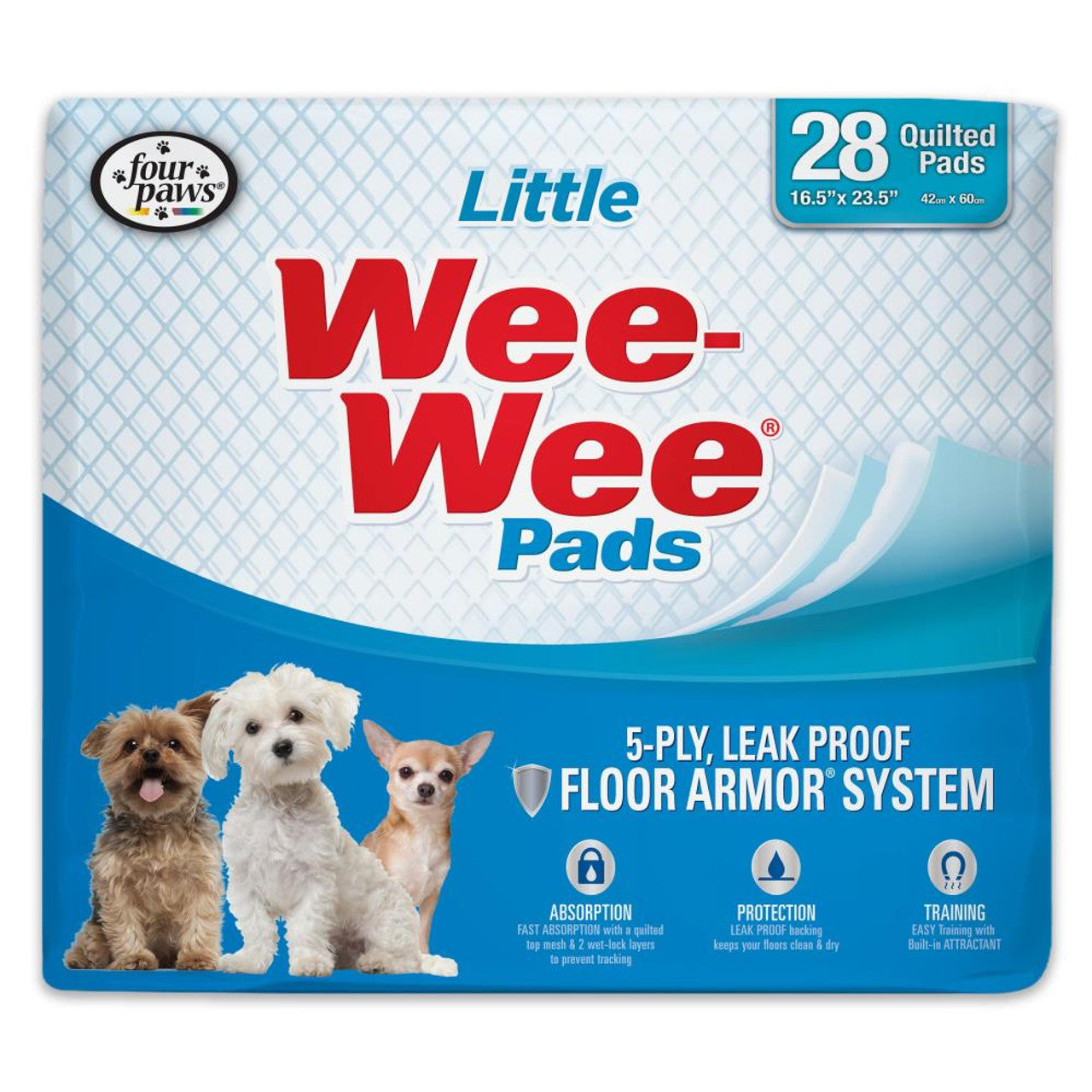 Four Paws Wee-Wee Pads for Little Dogs, 28 Count