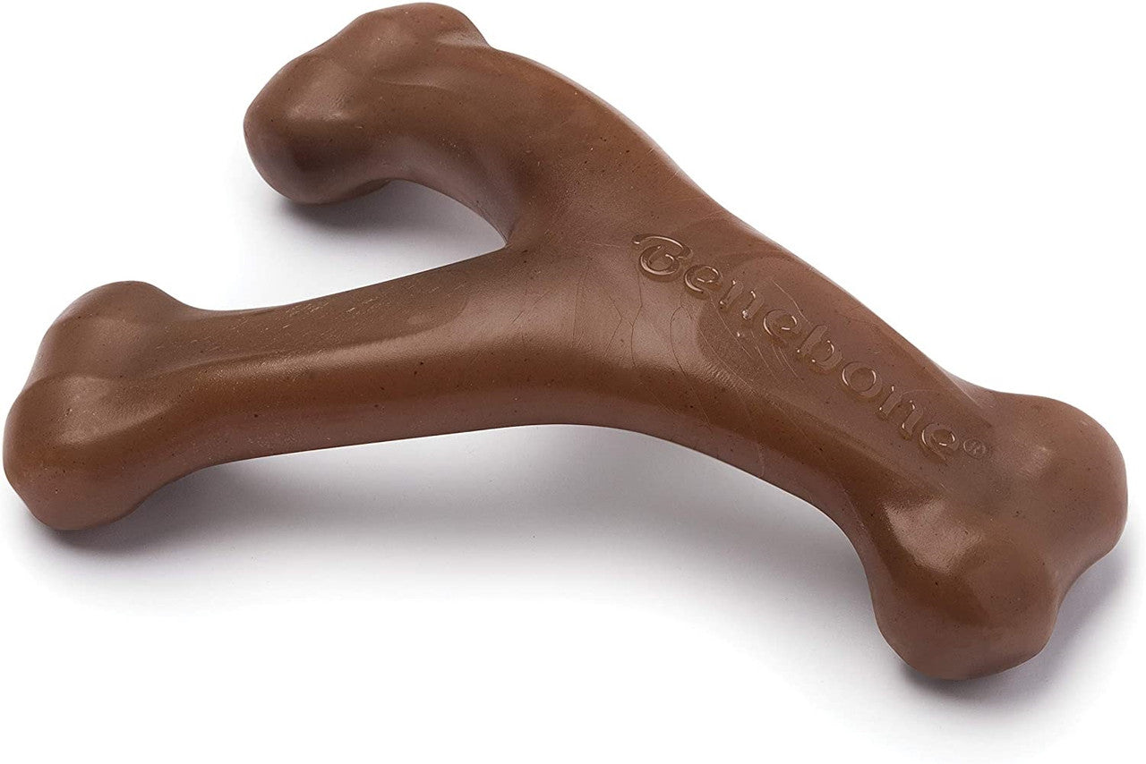Benebone Wishbone Real Peanut Durable Dog Chew Toy, Small