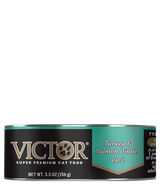 Victor Turkey & Salmon Dinner Pate Canned Cat Food 5.5-oz, Case Of 24