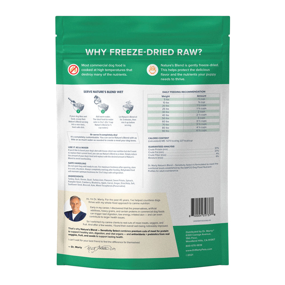 Dr. Marty Nature's Blend Sensitivity Select Freeze-Dried Dog Food, 48 oz.